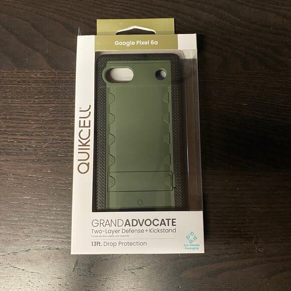 New Quikcell GRANDADVOCATE Defense Case w/ Kickstand for Google Pixel 6a - Green - Picture 1 of 3